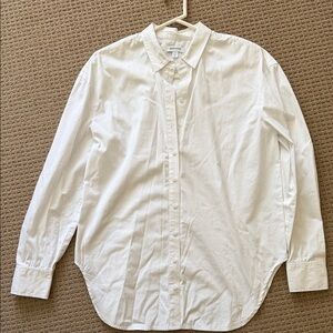 Nordstrom White Relaxed Button-Front Shirt